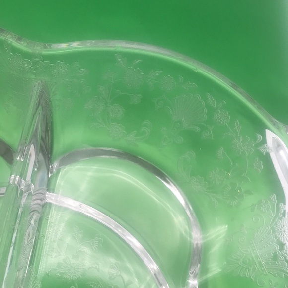 VTG Duncan & Miller "First Love" Etched Divided Dish - Picture 3 of 5